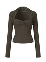Lace Panel Square Neck Top