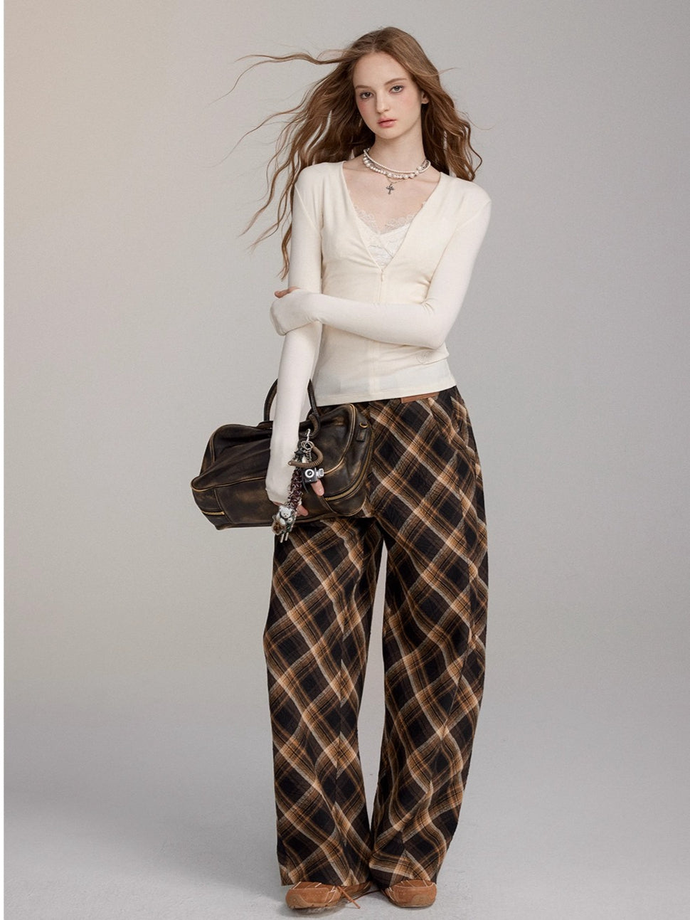 Relaxed Fit Curved-Cut Trousers