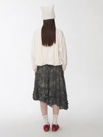 Camouflage Frayed Ruffle Layered Skirt