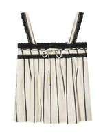 Lace Trim Striped Cami
