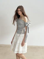 Diagonal Strap Off-shoulder T-shirt