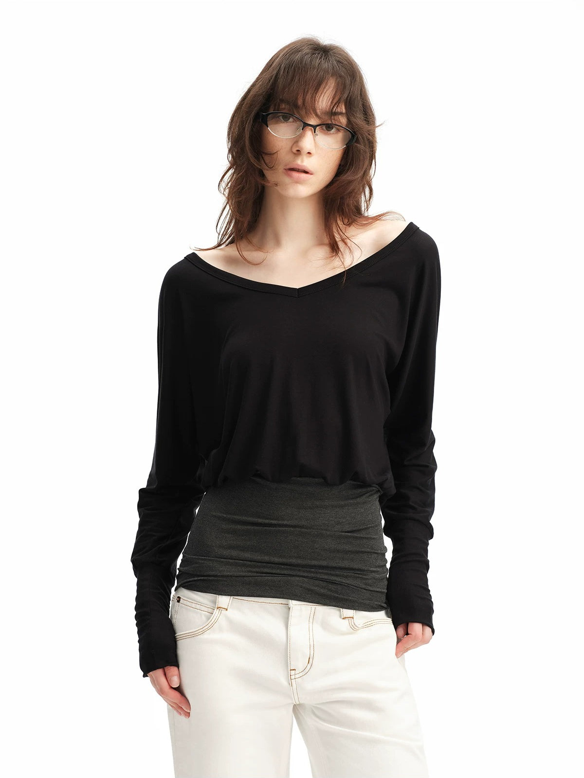 Two-Way V Neck Top