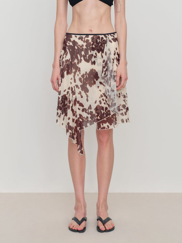 Irregular Flowy Mesh Skirt