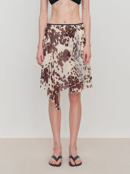 Irregular Flowy Mesh Skirt