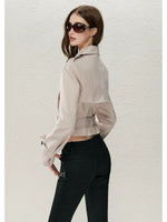 Cropped Belted Trench Coat