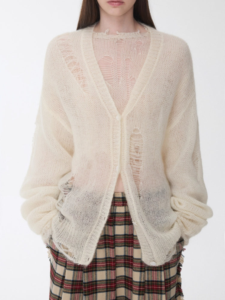 Mohair Star Cutout Cardigan