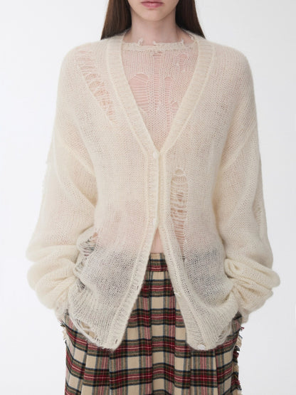 Mohair Star Cutout Cardigan