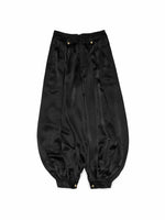 Black & Brown Satin Balloon Pants