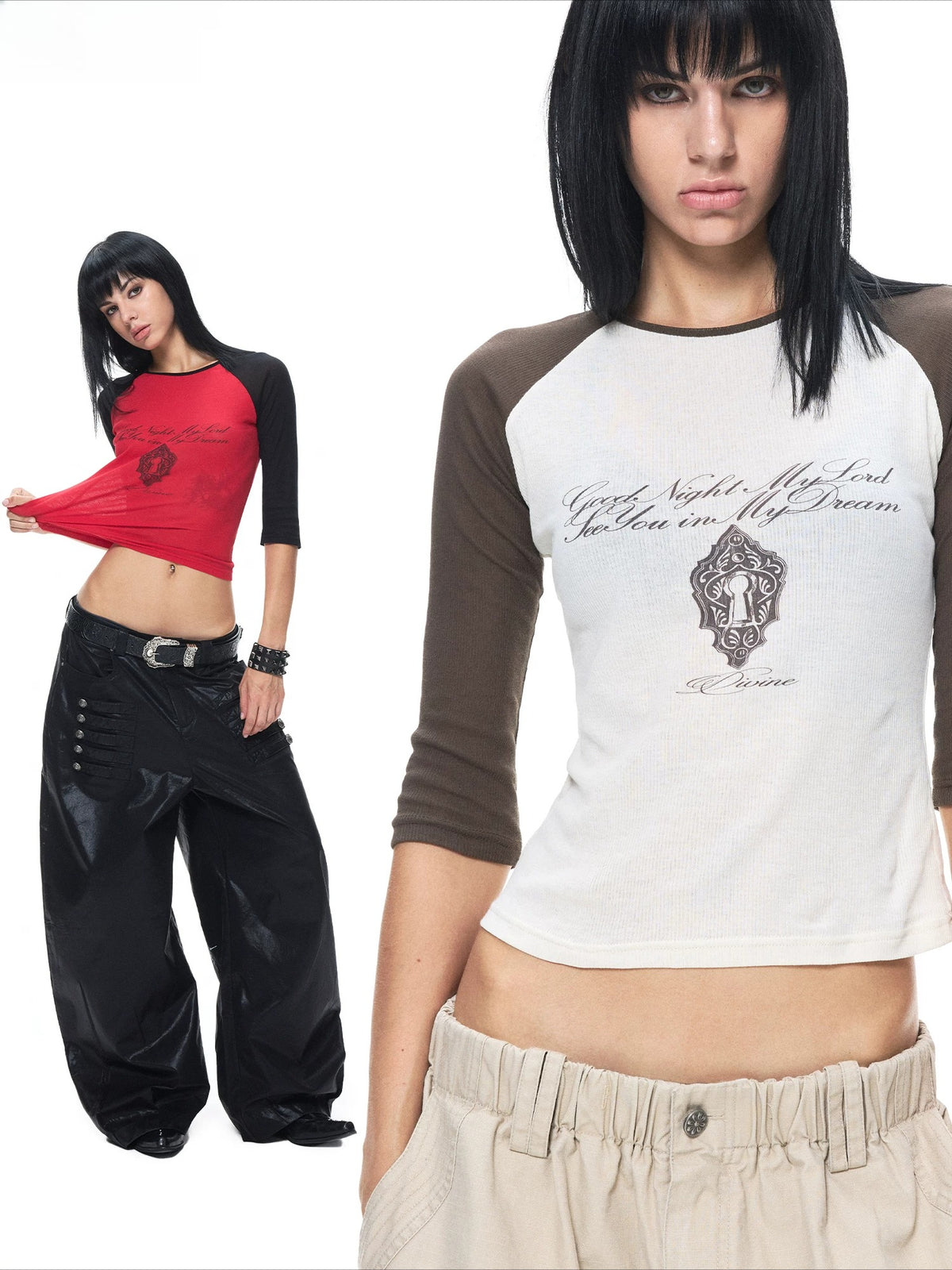 Contrast Raglan Graphic T-Shirt