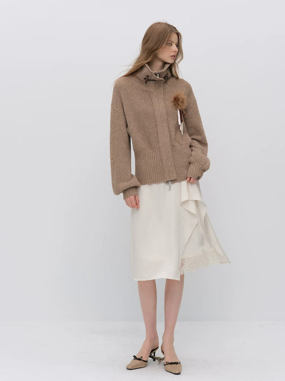 Asymmetric Satin Skirt