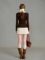 Polka Dot Denim Skirt