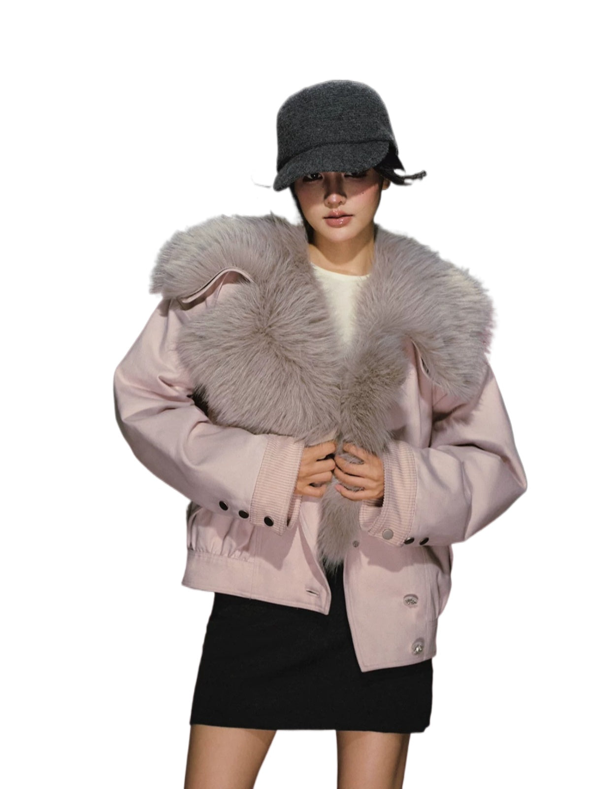 Fur Collar Oversized Jacket