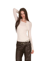 Fox Fur Trim Layered Halter Knit Top