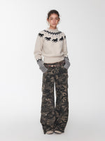 Fair Isle Pony Jacquard Chunky Knit Sweater