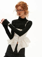 Mock Neck Cropped Long Sleeve Top