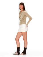 Lyocell Two-Piece Pearl Draped Top
