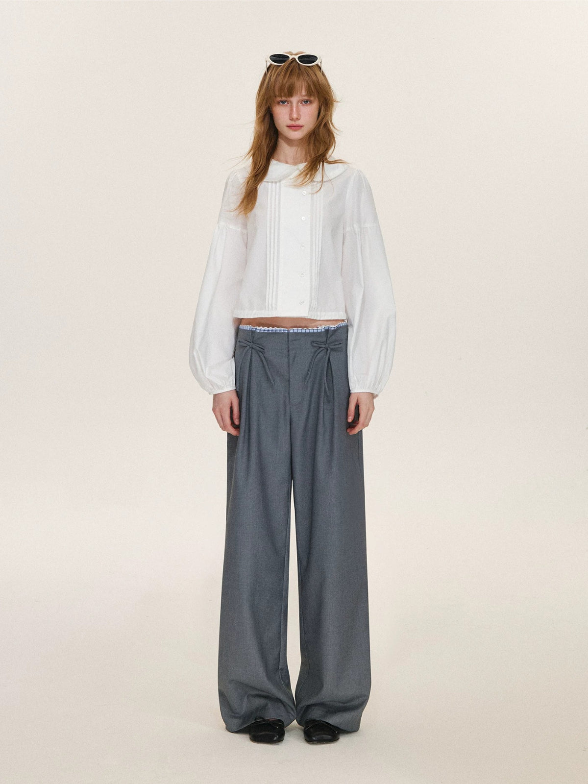 French Tuck Pleat Blouse
