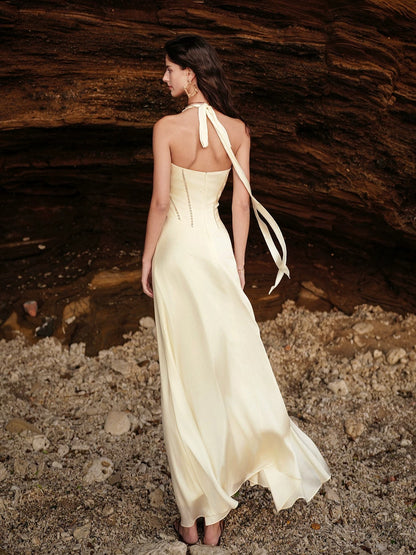 Verdant Halter Maxi Dress
