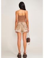 Vintage Storm Fade Dye Long Camisole Wild Horse Brown