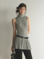 High Neck Sleeveless Knit Dress