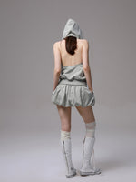 Hooded Backless Vest & Hoodie Set