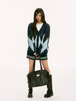 Blue Diamond V-Neck Cardigan