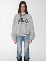 Basic Letter Print Semi-Sheer Long Sleeve Tee