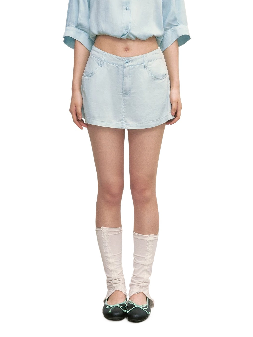 Light Blue A-Line Skirt
