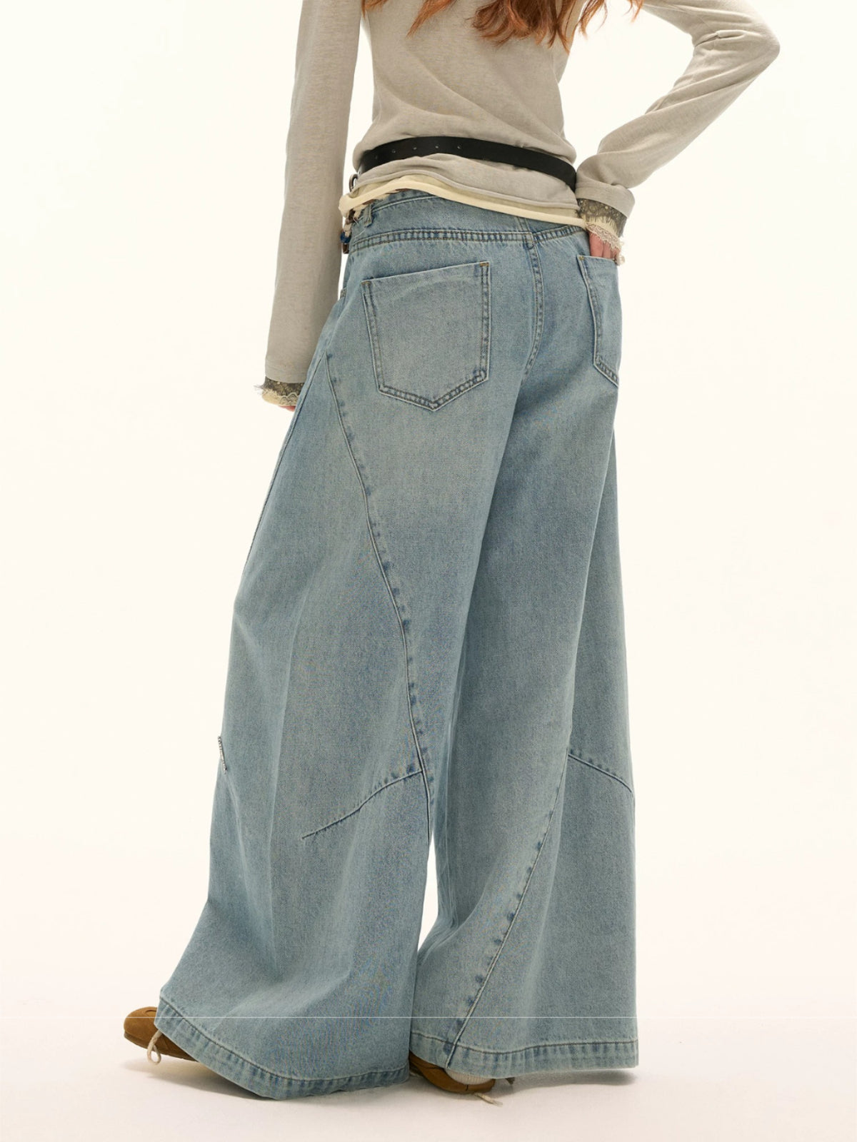 Washed Vintage Wide-Leg Jeans