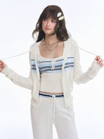 Striped Knit Three Piece Set