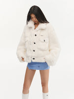 Loose Fit Casual Faux Fur Jacket