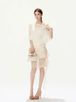 Lace Jacquard Midi Skirt