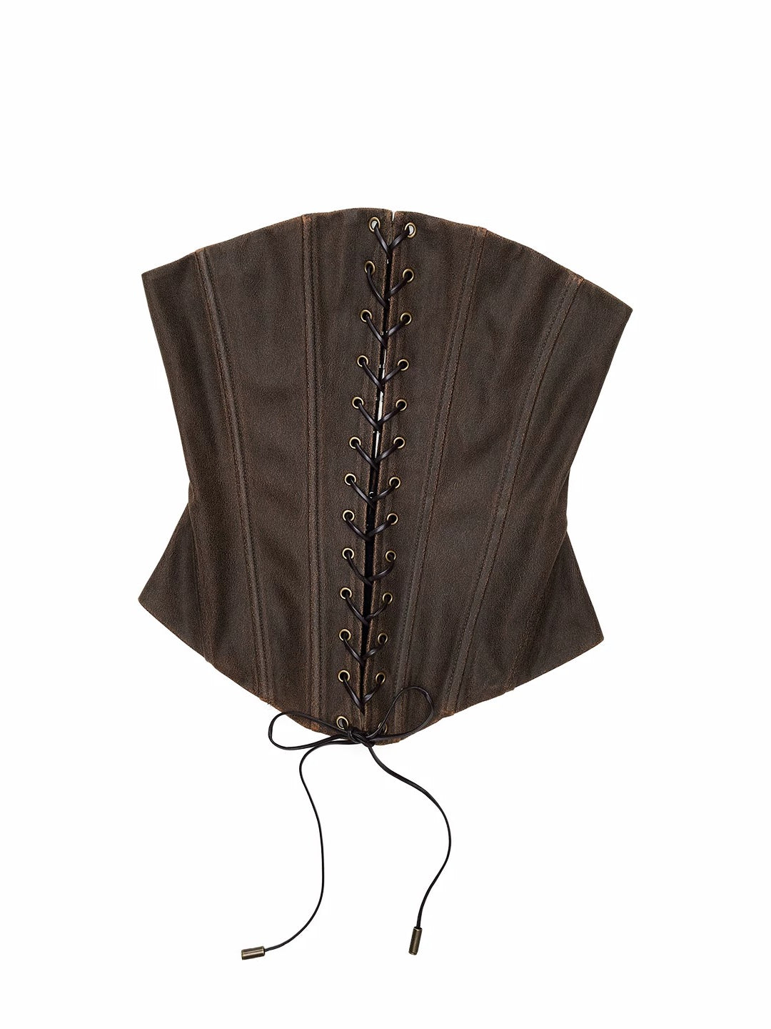 Washed Leather Corset Top