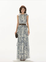 Forest Print Chiffon Dress