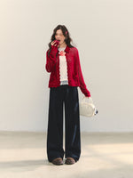 Hollow-out 3D Flower Crochet Lapel Cardigan