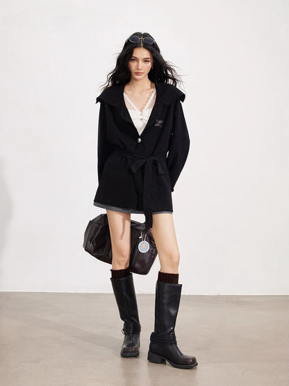 Oversized Collar Knit Jacket