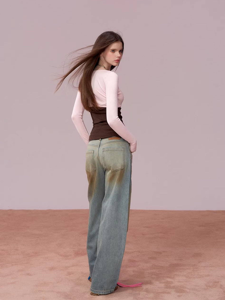 Bandeau Faux Two-Piece Top