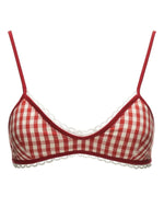 Plaid Lace Corset Cami Top