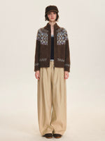 Vintage Fair Isle Zip Cardigan