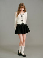 Bow Trim Knit Set