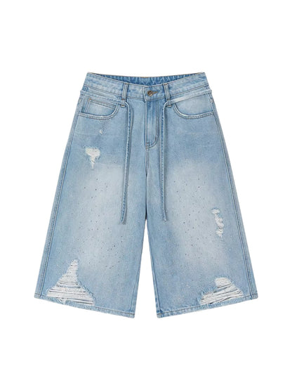 Rhinestone Cropped Jeans