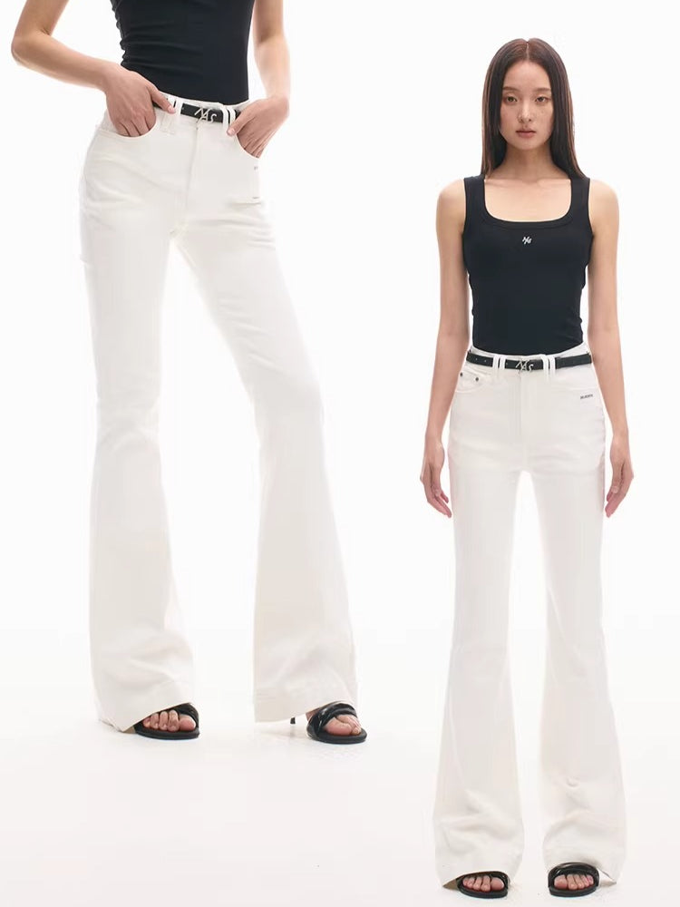 +5CM N1 Washed Skinny Bootcut Jeans