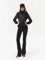 Knit Panel Hooded Down Jacket
