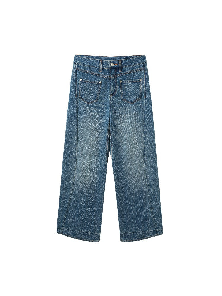 Pocket Panel Wide-Leg Jeans