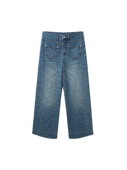 Pocket Panel Wide-Leg Jeans