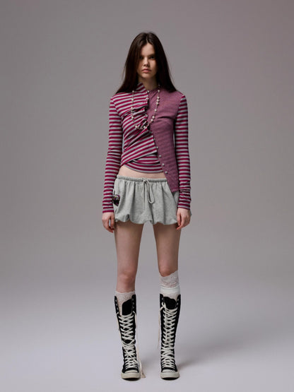 Double-Face Striped Knit 3-Piece Set