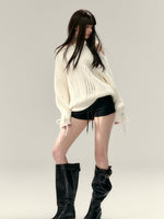 Two-Way Bowknot Irregular Sweater