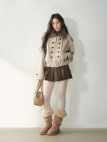 Vintage Brown Pleated Mini Skirt