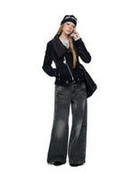 Vintage Patchwork Cropped Jacket