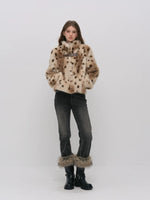 Leopard Print Faux Fur Jacket